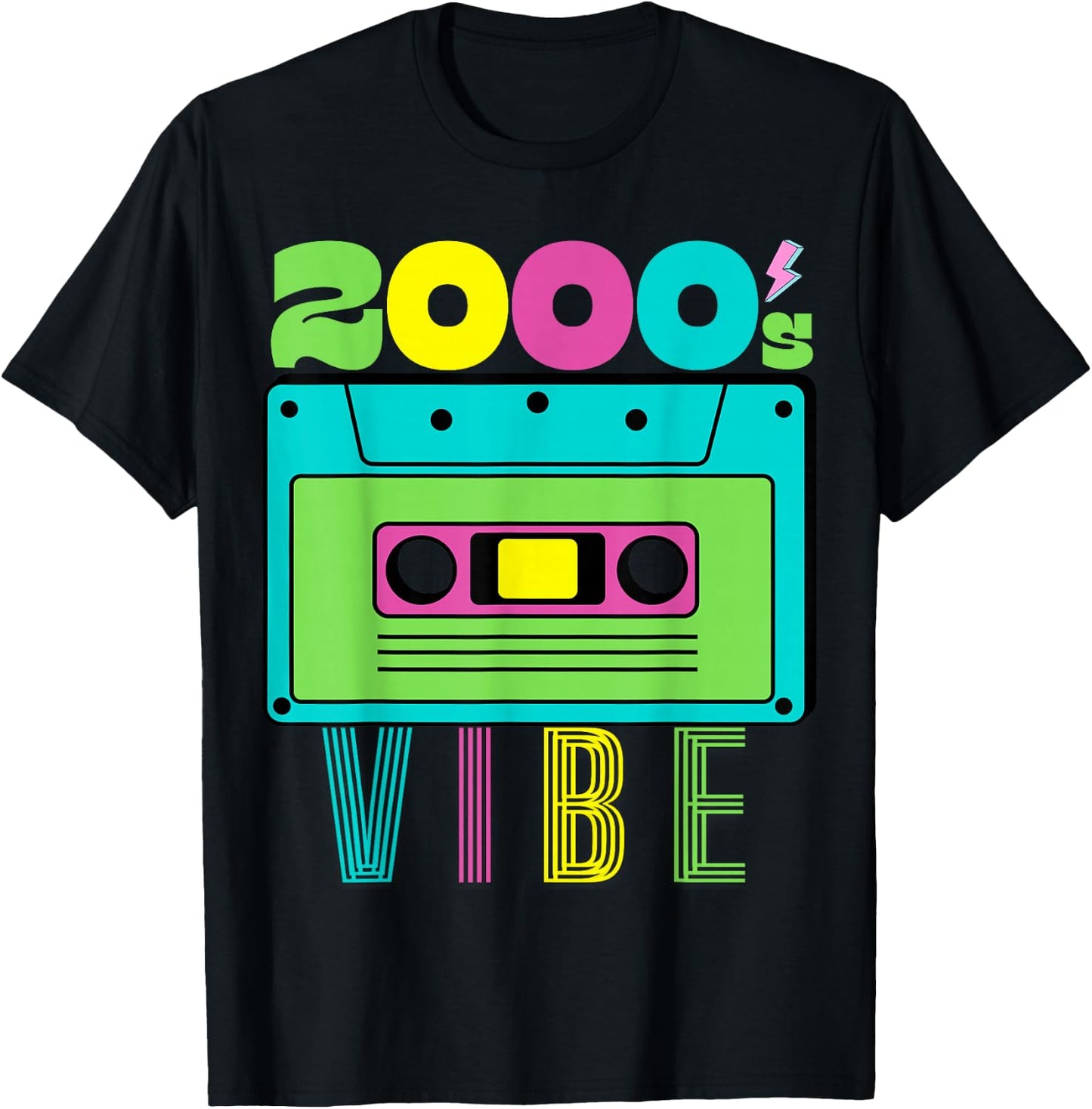 2000's Vibe Theme Party 2000s Costume Early 2000s 90's Tape T-Shirt - T-Shirt | Black