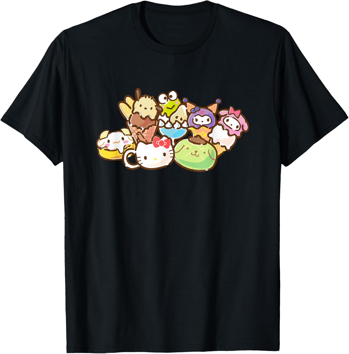 Hello Kitty and Friends Snacks T-Shirt - T-Shirt | Black