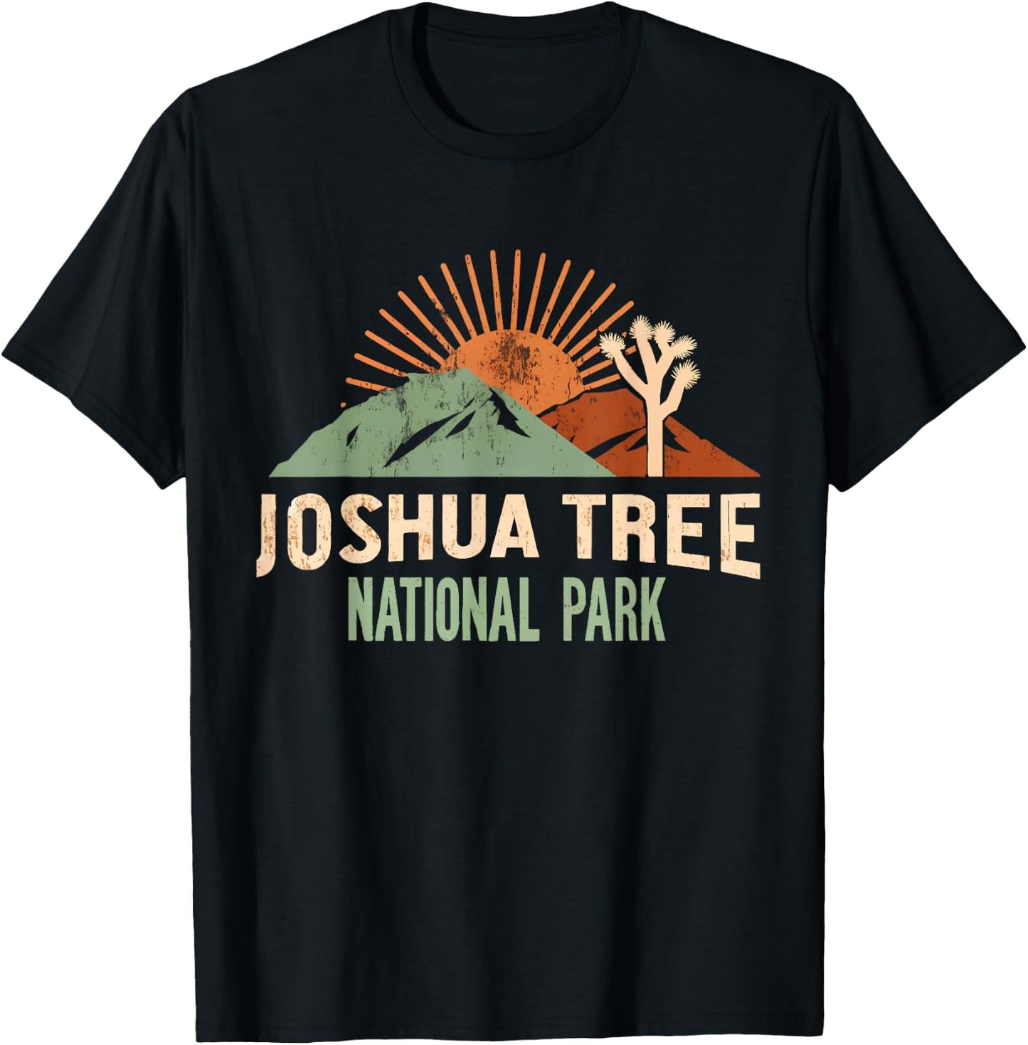 Joshua Tree National Park Vintage Hiking Camping Outdoors T-Shirt - T-Shirt | Black