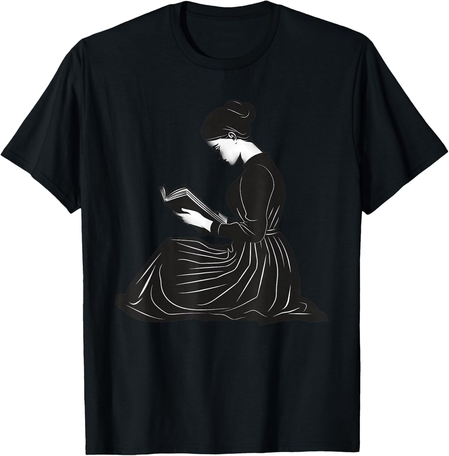 Emily Dickinson Reading A Book T-Shirt - T-Shirt | Black