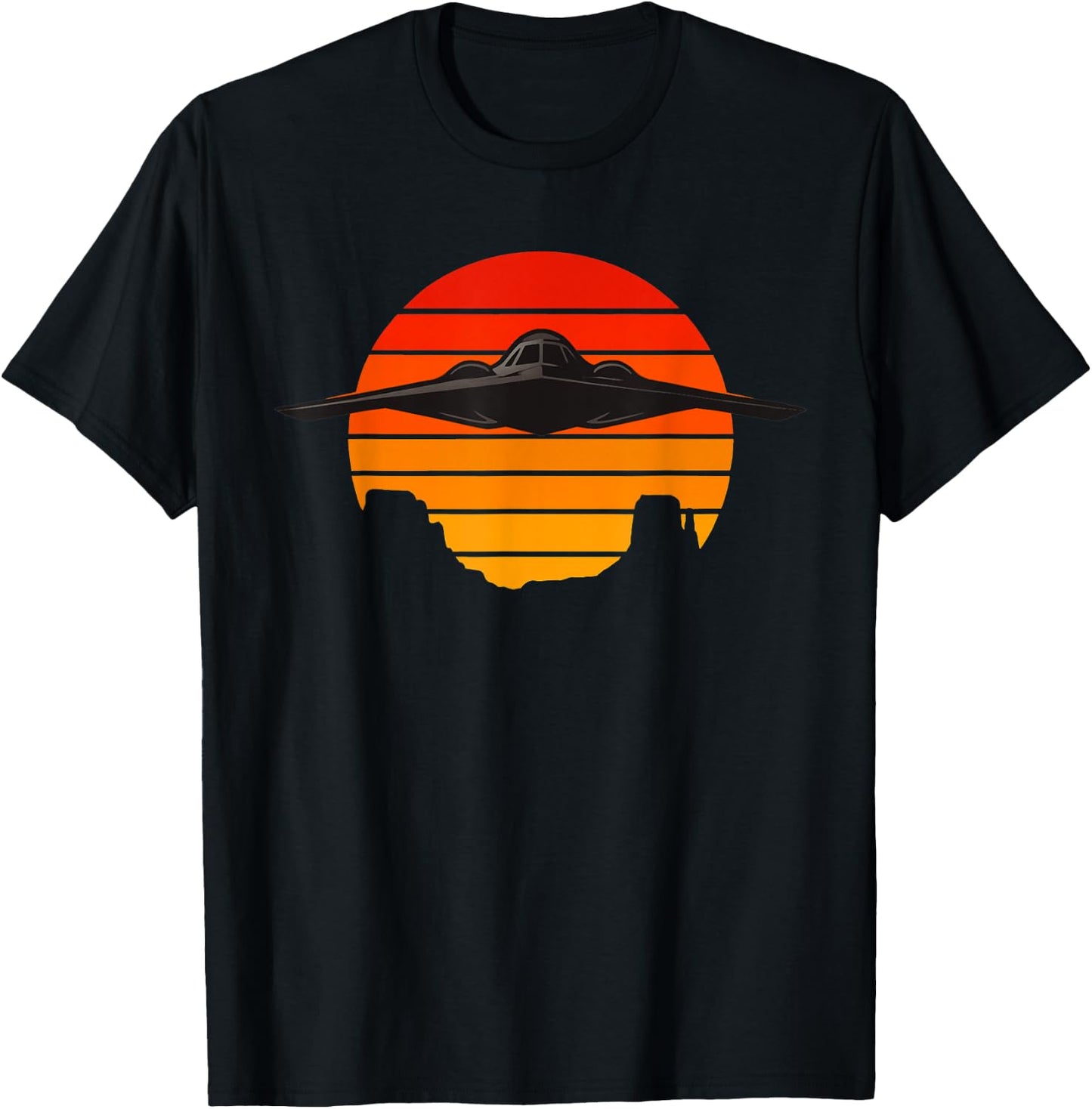 B-2 Spirit Stealth Bomber Military Plane Aircraft Design T-Shirt - T-Shirt | Black