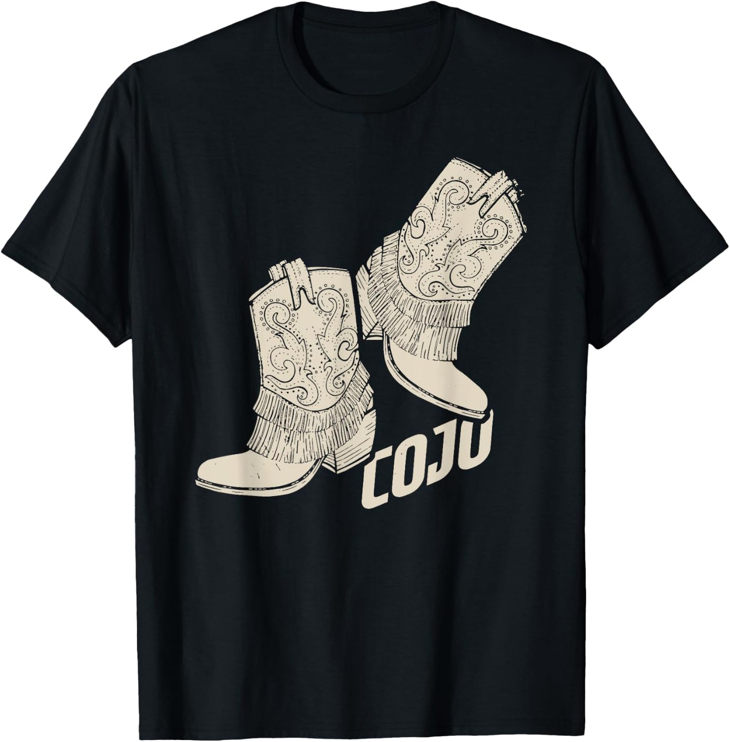 Retro Cojo Johnson Bull Skull Music Country 70s Cowboy Boots T-Shirt - T-Shirt | Black