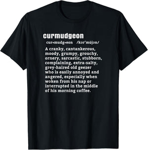 CURMUDGEON (Nap & Coffee Version) | Funny Senior Citizens T-Shirt - T-Shirt | Black