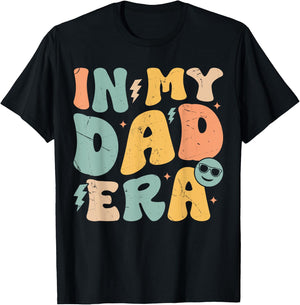 In My Dad Era Groovy Funny Papa Daddy Fathers Day T-Shirt - T-Shirt | Black