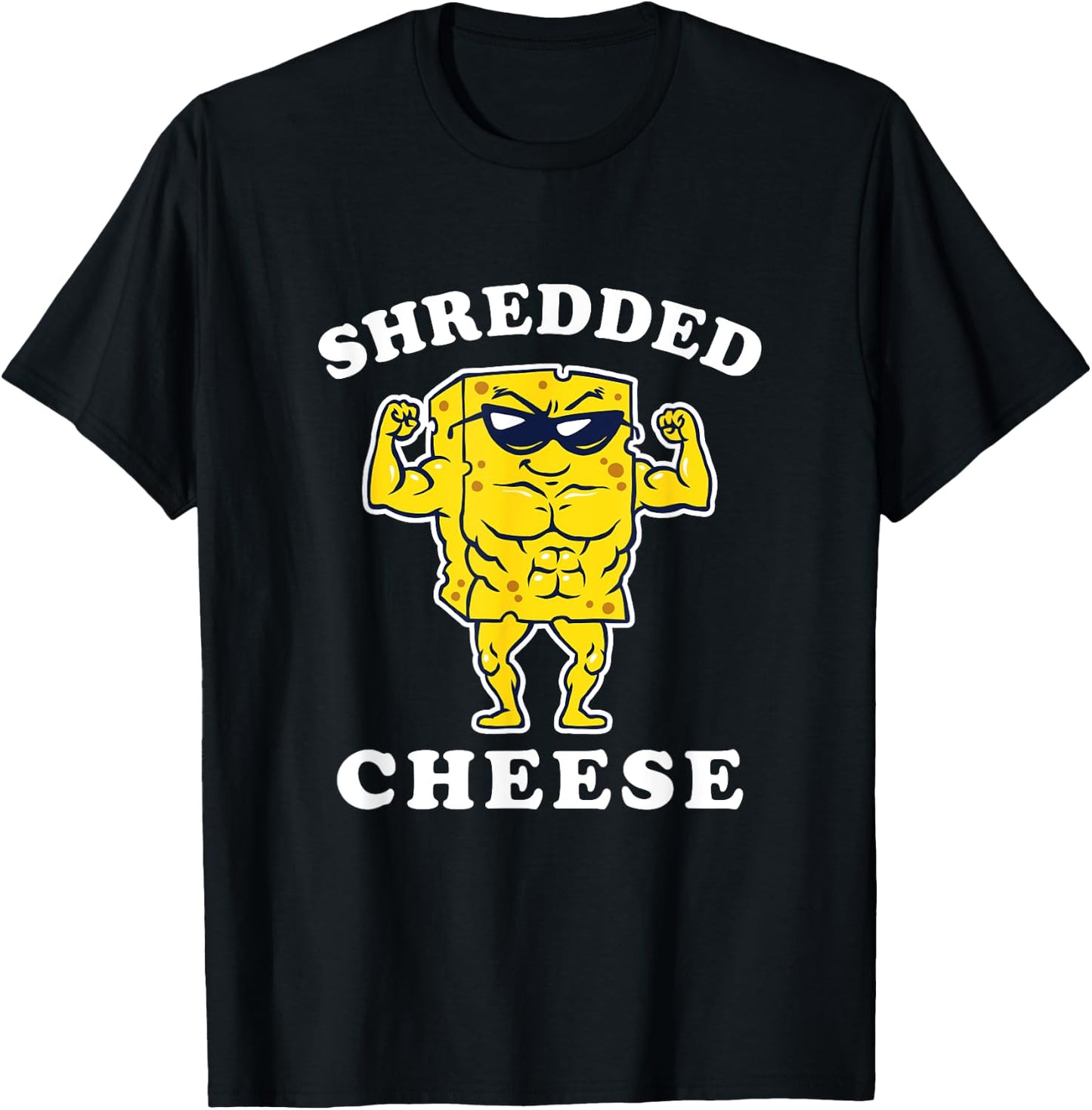 Shredded Cheese - Funny Gym Fitness Lifting T-Shirt - T-Shirt | Black