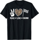 Women's Racing Design Kids Girls Peace Love Racing Race Flag T-Shirt - T-Shirt | Black