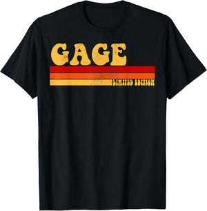 GAGE Name Personalized Idea Men Retro Vintage GAGE T-Shirt - T-Shirt | Black
