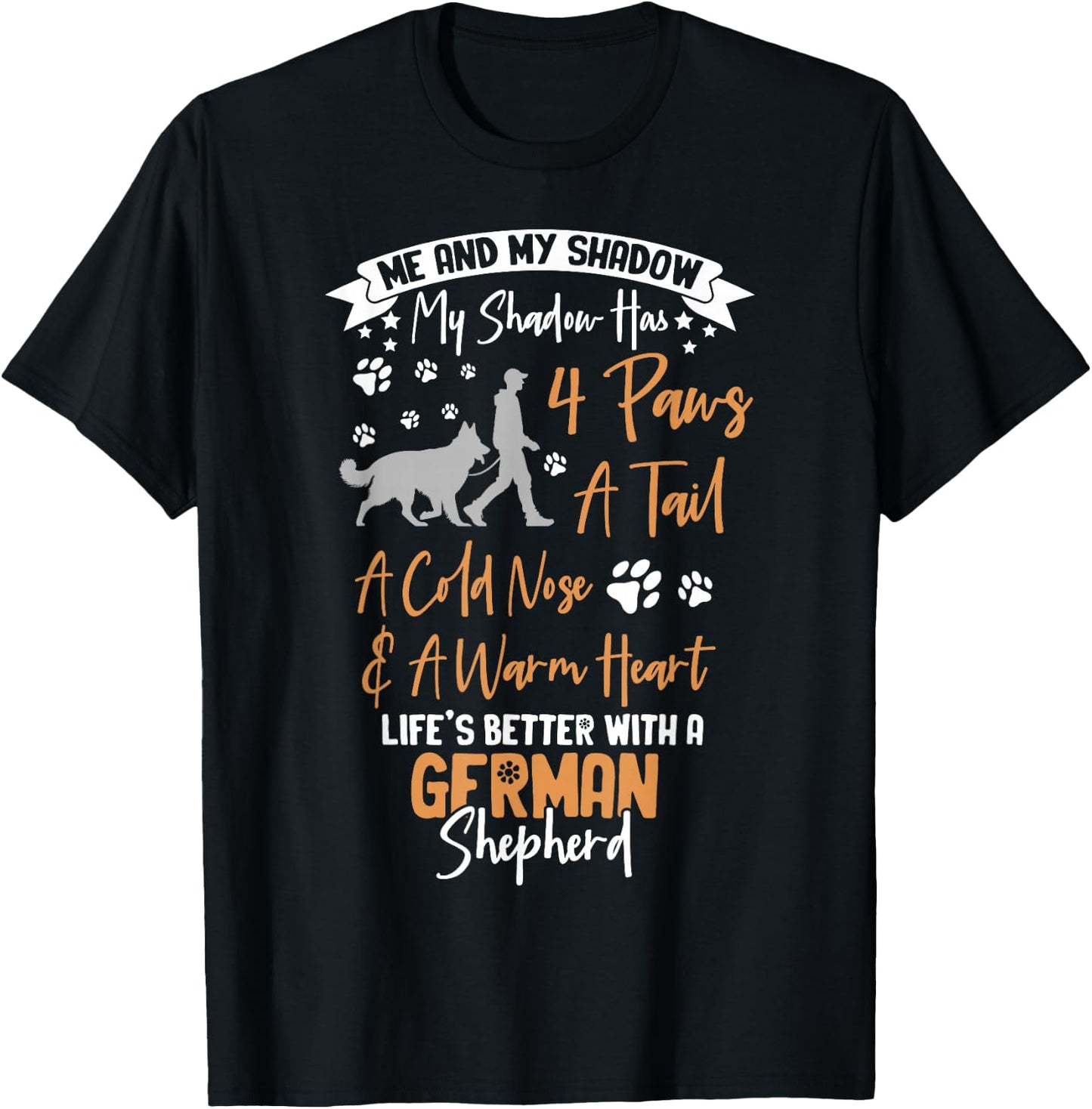 Me And My Shadow German Shepherd T-Shirt - T-Shirt | Black