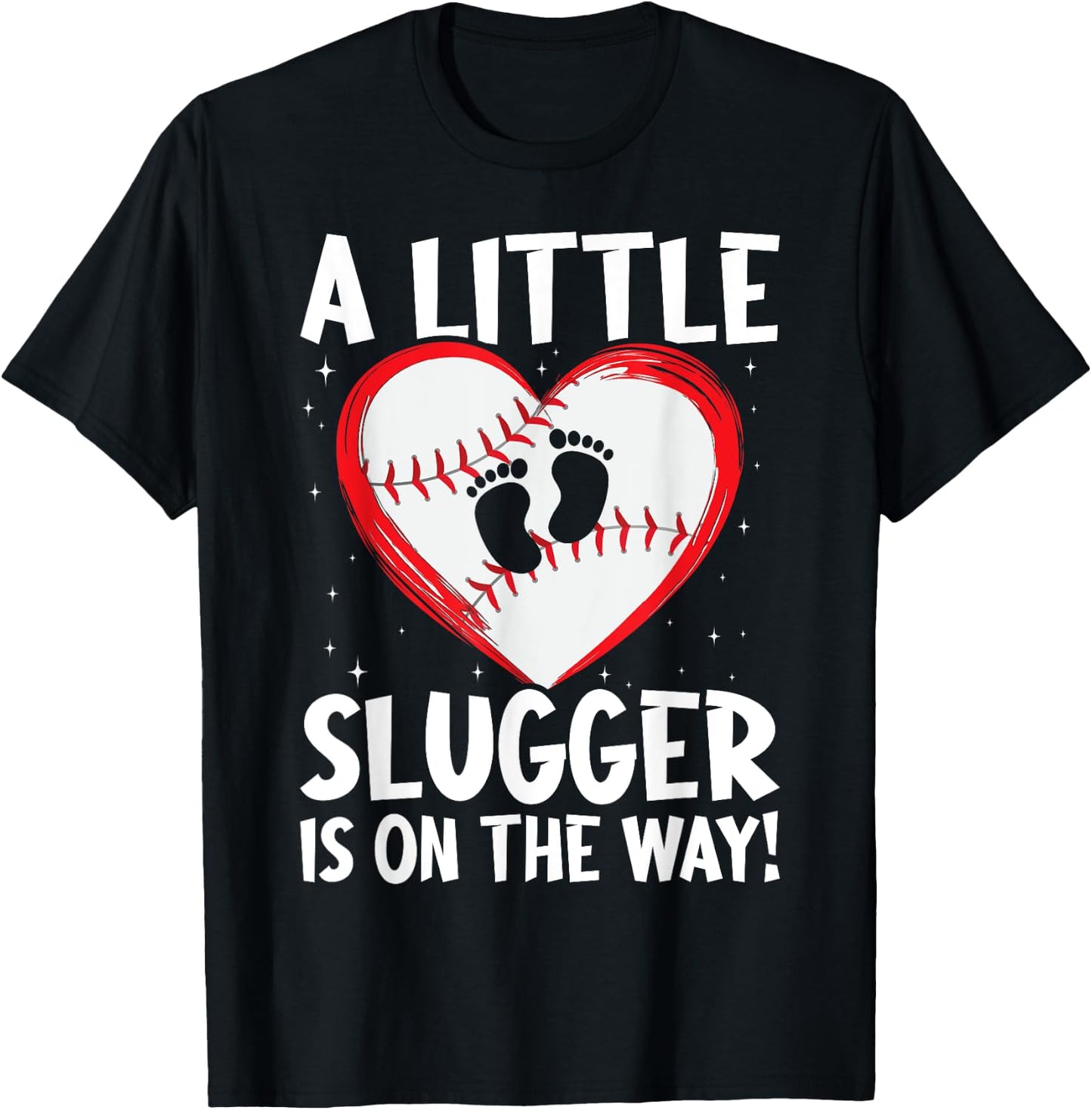 Baseball Pregnancy Announcement Spring Baby Rev T-Shirt - T-Shirt | Black