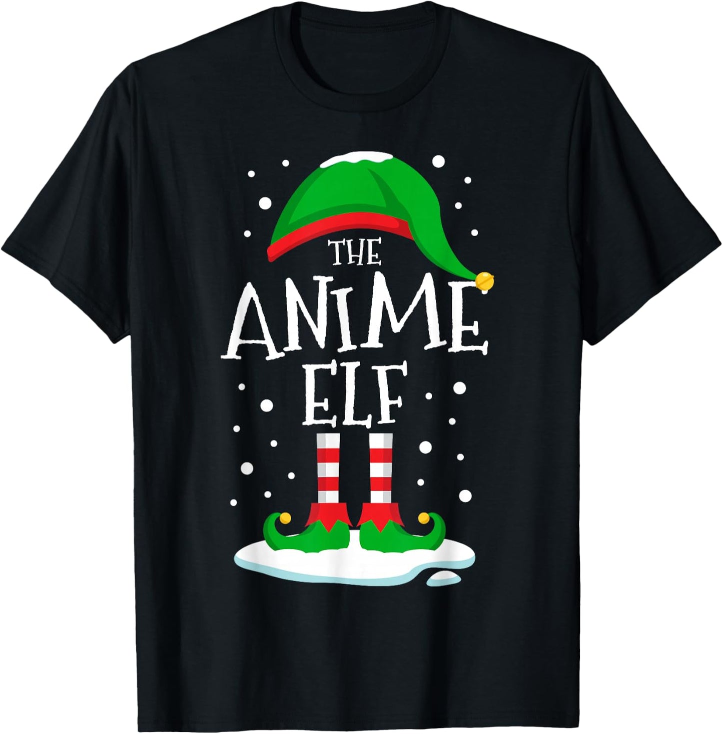 The Anime Elf Christmas Family Matching Xmas Group Funny T-Shirt - T-Shirt | Black