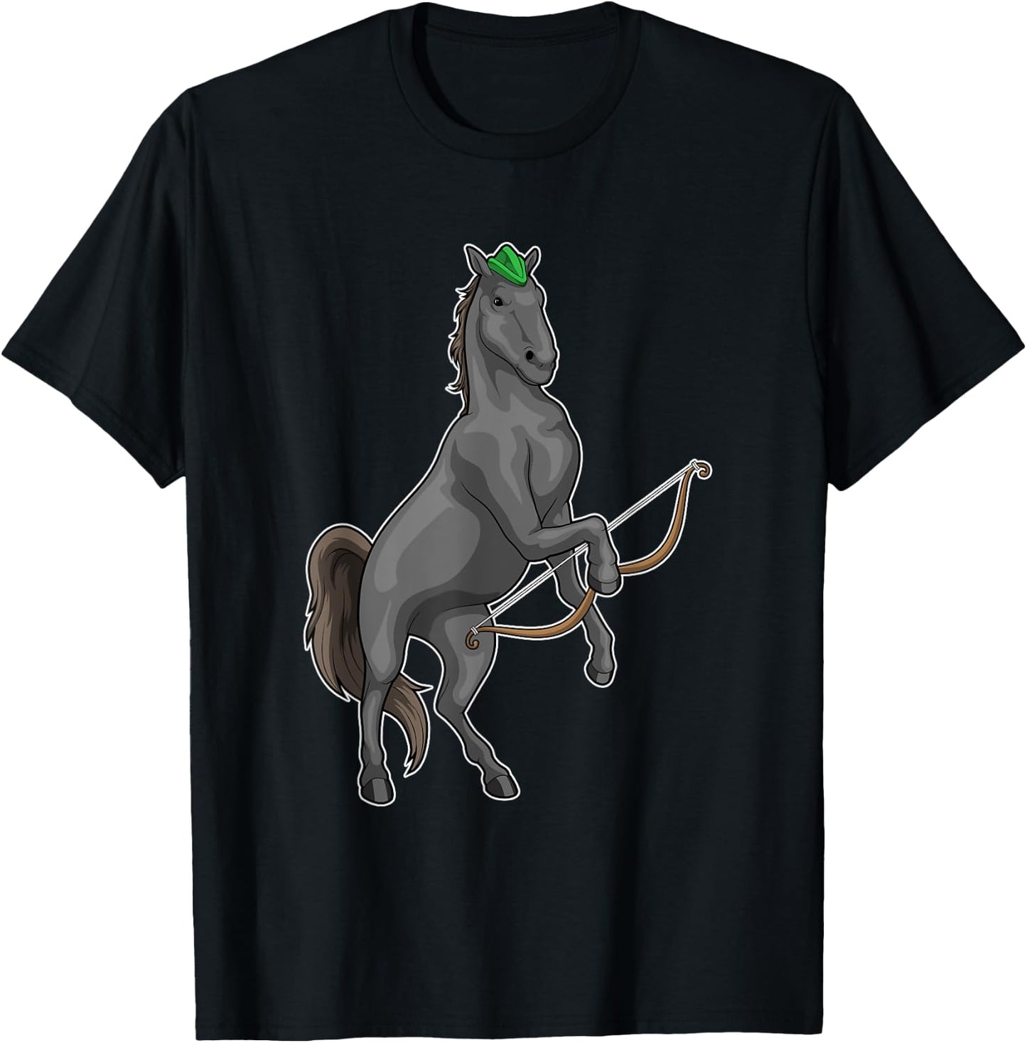 Horse Archer Bow T-Shirt - T-Shirt | Black