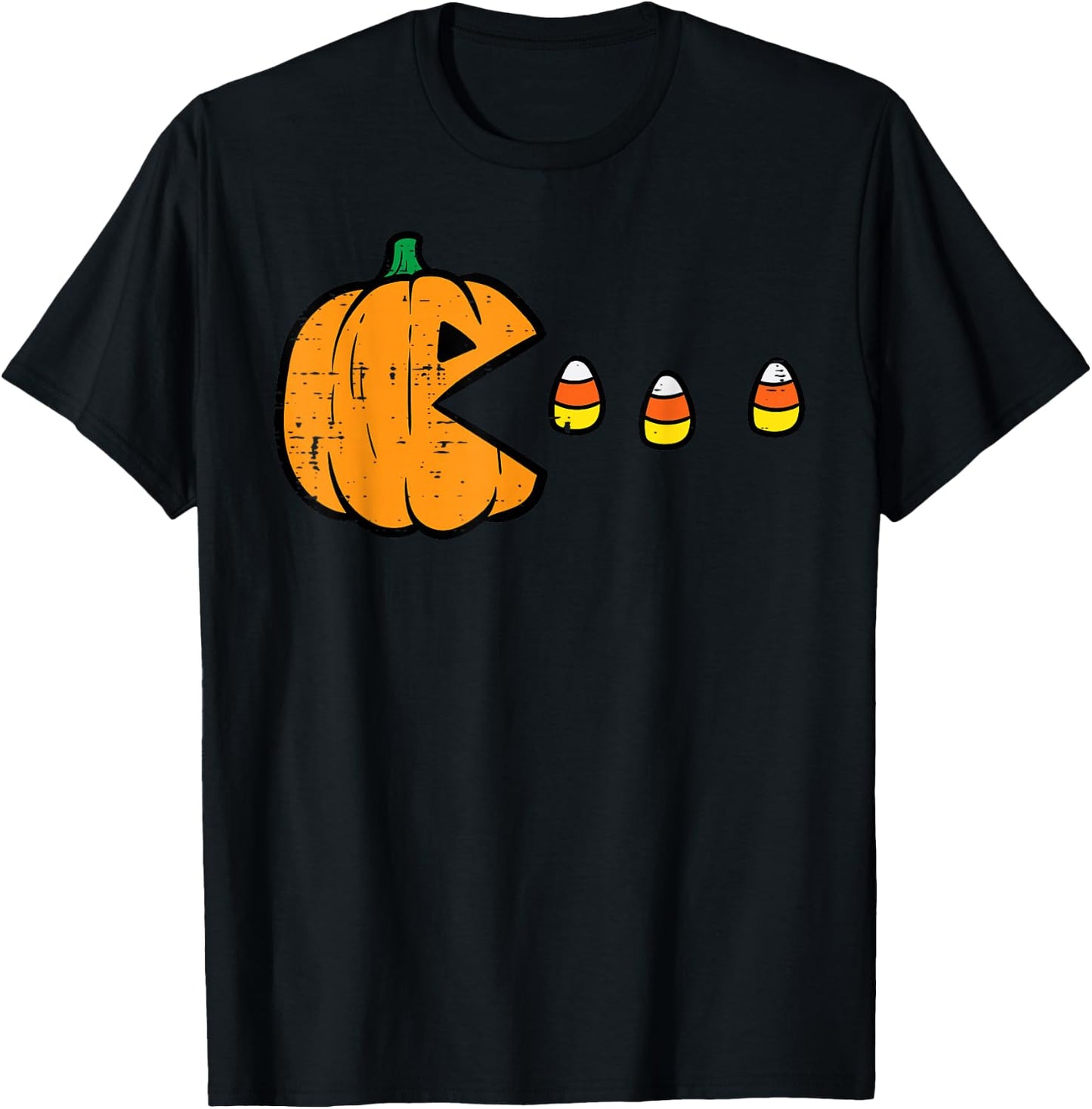 Halloween Video Game Eating Candy Corns Gaming Boys Kids Men T-Shirt - T-Shirt | Black