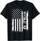 Woke AF United States Distressed w US Flag T-Shirt - T-Shirt | Black