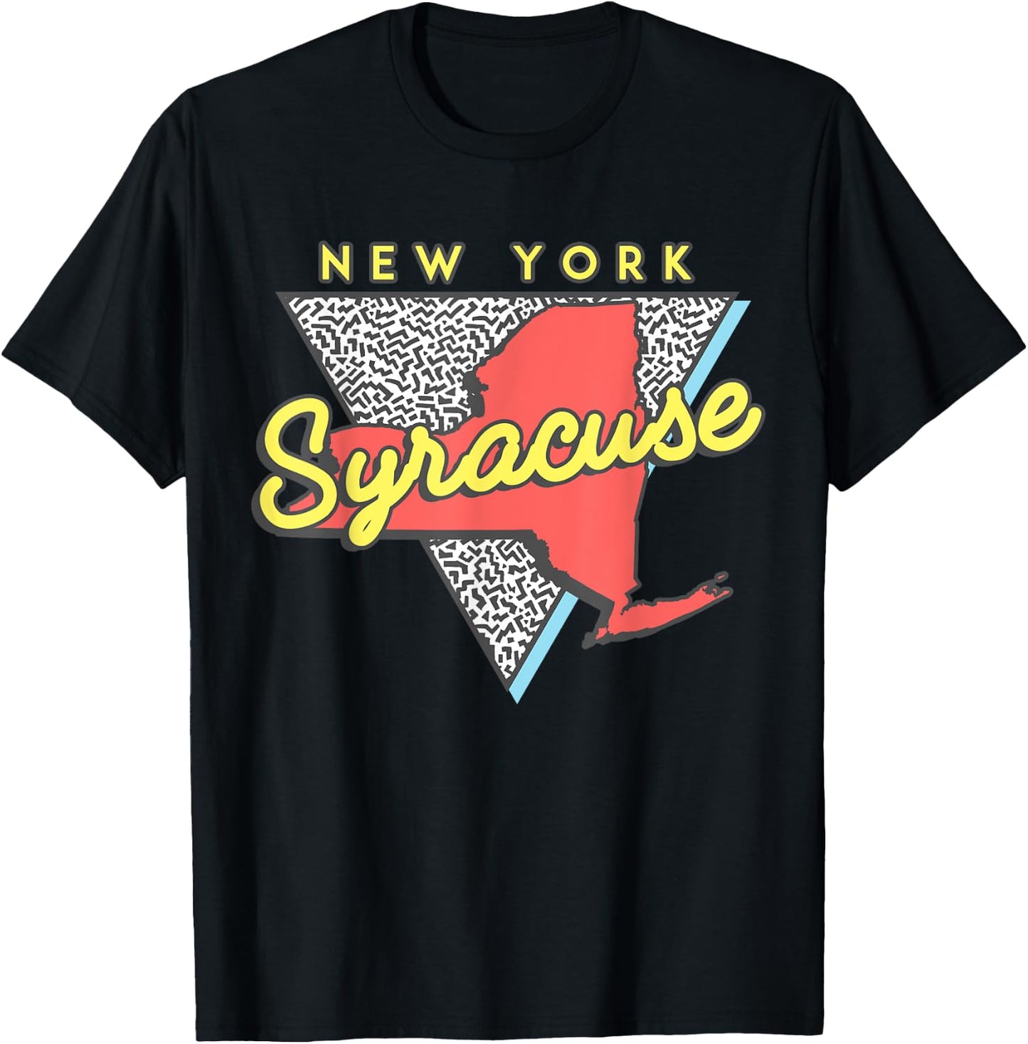 Syracuse New York T Shirt Vintage Triangle T-Shirt - T-Shirt | Black