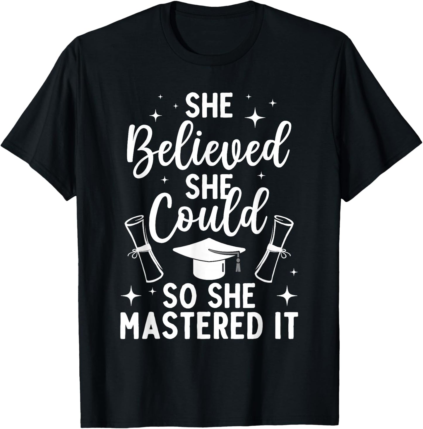 Masters Degree Graduation Art Girl Masters Degree T-Shirt - T-Shirt | Black