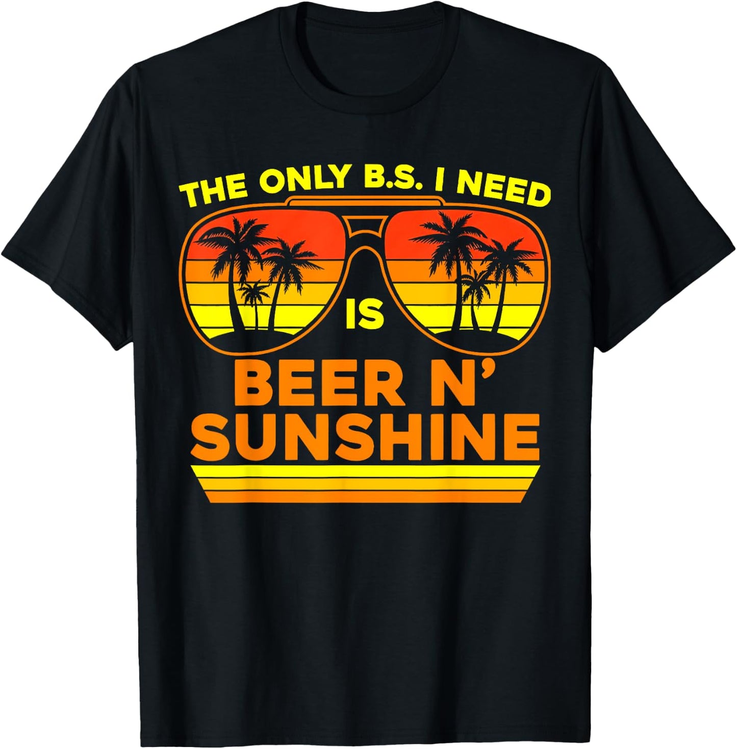 The Only BS I Need Is Beers and Sunshine Retro Beach Women T-Shirt - T-Shirt | Black