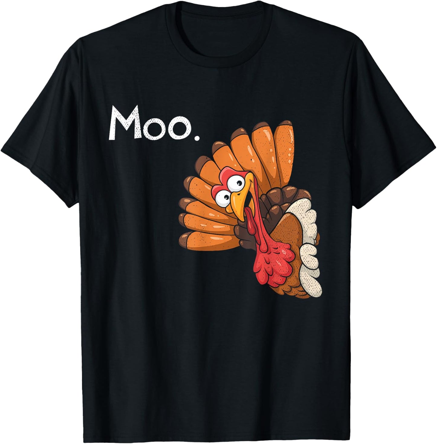 Funny Thanksgiving Turkey Moo I'm A Cow Men Women Kids T-Shirt - T-Shirt | Black