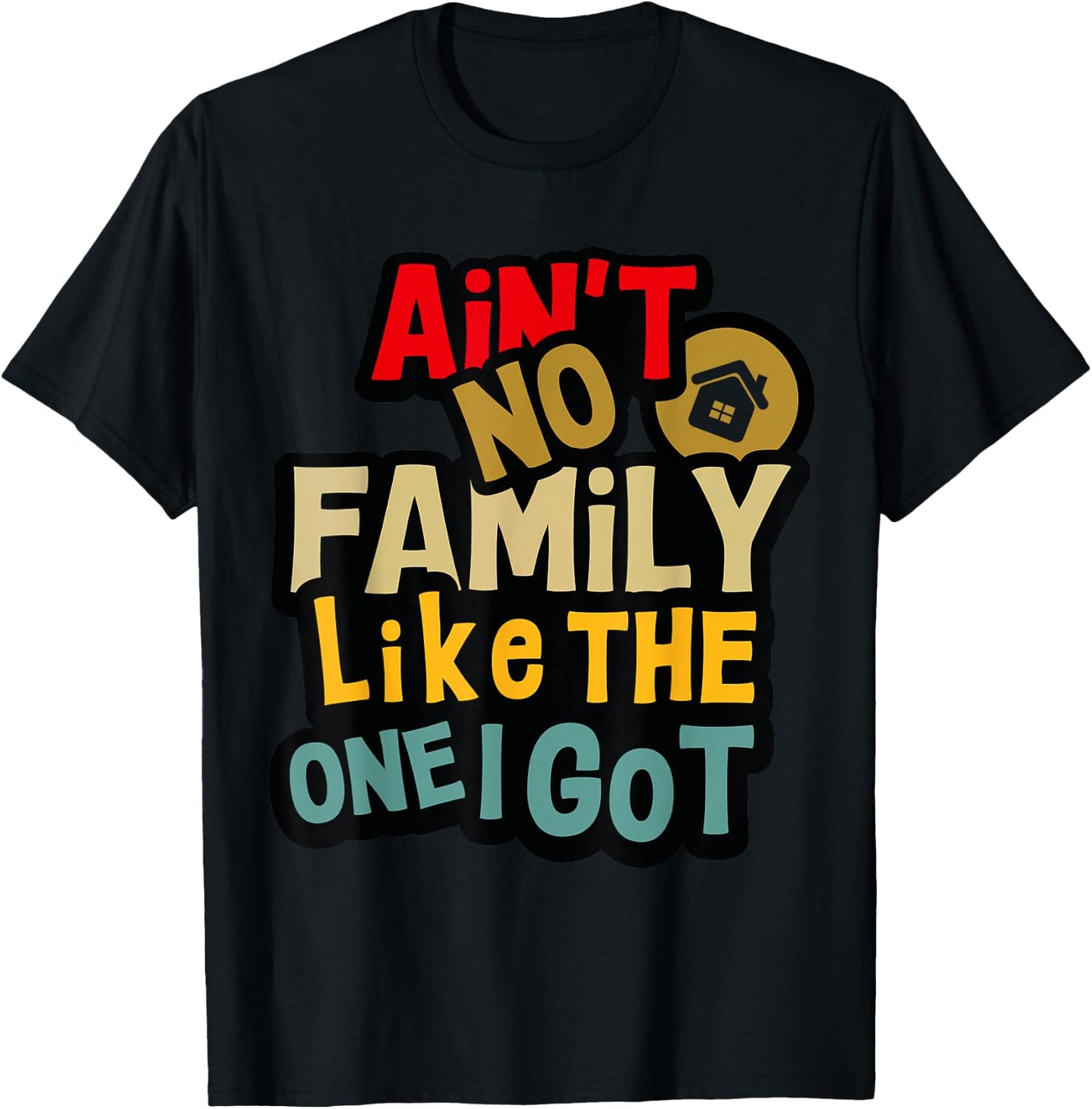 Ain't No Family Like The One I Got Funny Family Reunion 2025 T-Shirt - T-Shirt | Black