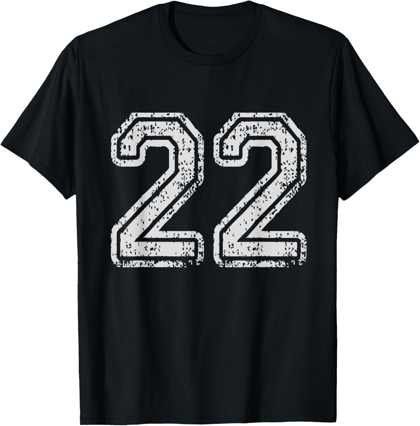 Team Jersey Uniforms Number 22 School Sports 22nd Birthday T-Shirt - T-Shirt | Black