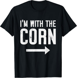I'm With Corn Halloween Costume Party Matching Outfits T-Shirt - T-Shirt | Black