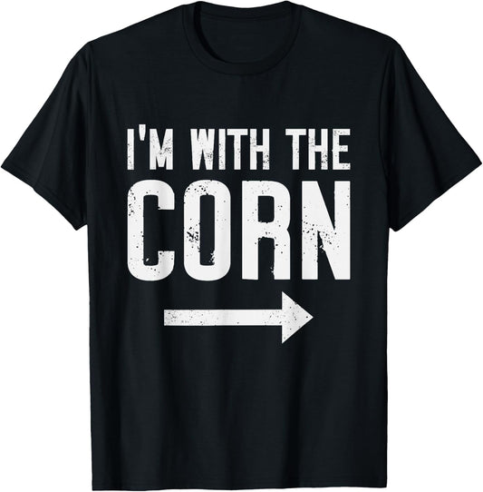 I'm With Corn Halloween Costume Party Matching Outfits T-Shirt - T-Shirt | Black