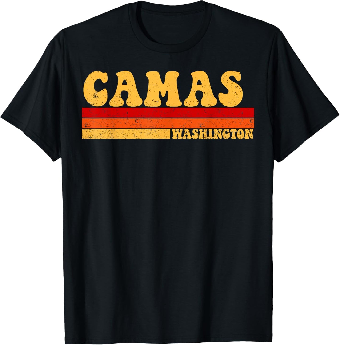 CAMAS Washington City Vintage Roots Retro Design 70s 80s T-Shirt - T-Shirt | Black
