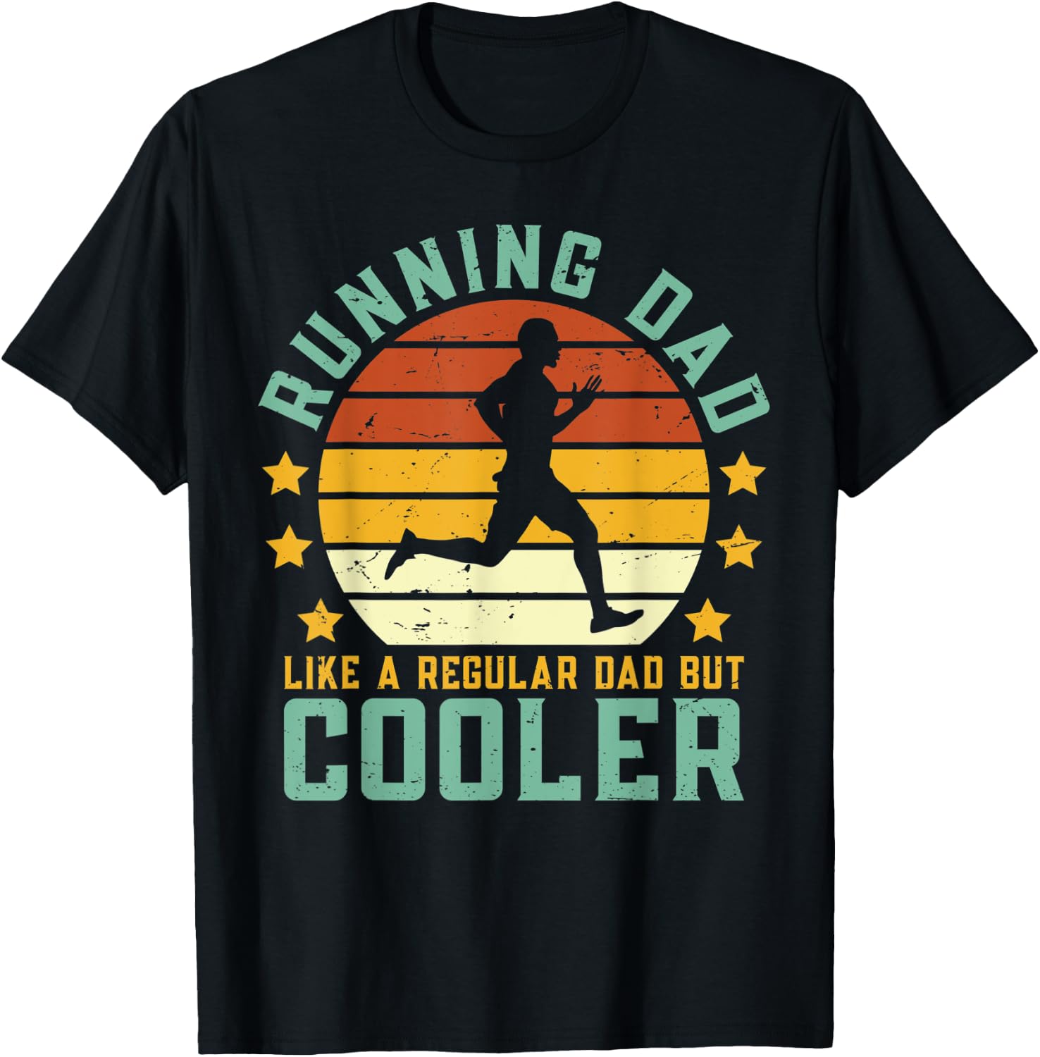 Running Dad | Funny Marathon Runner Father's Day Coach T-Shirt - T-Shirt | Black