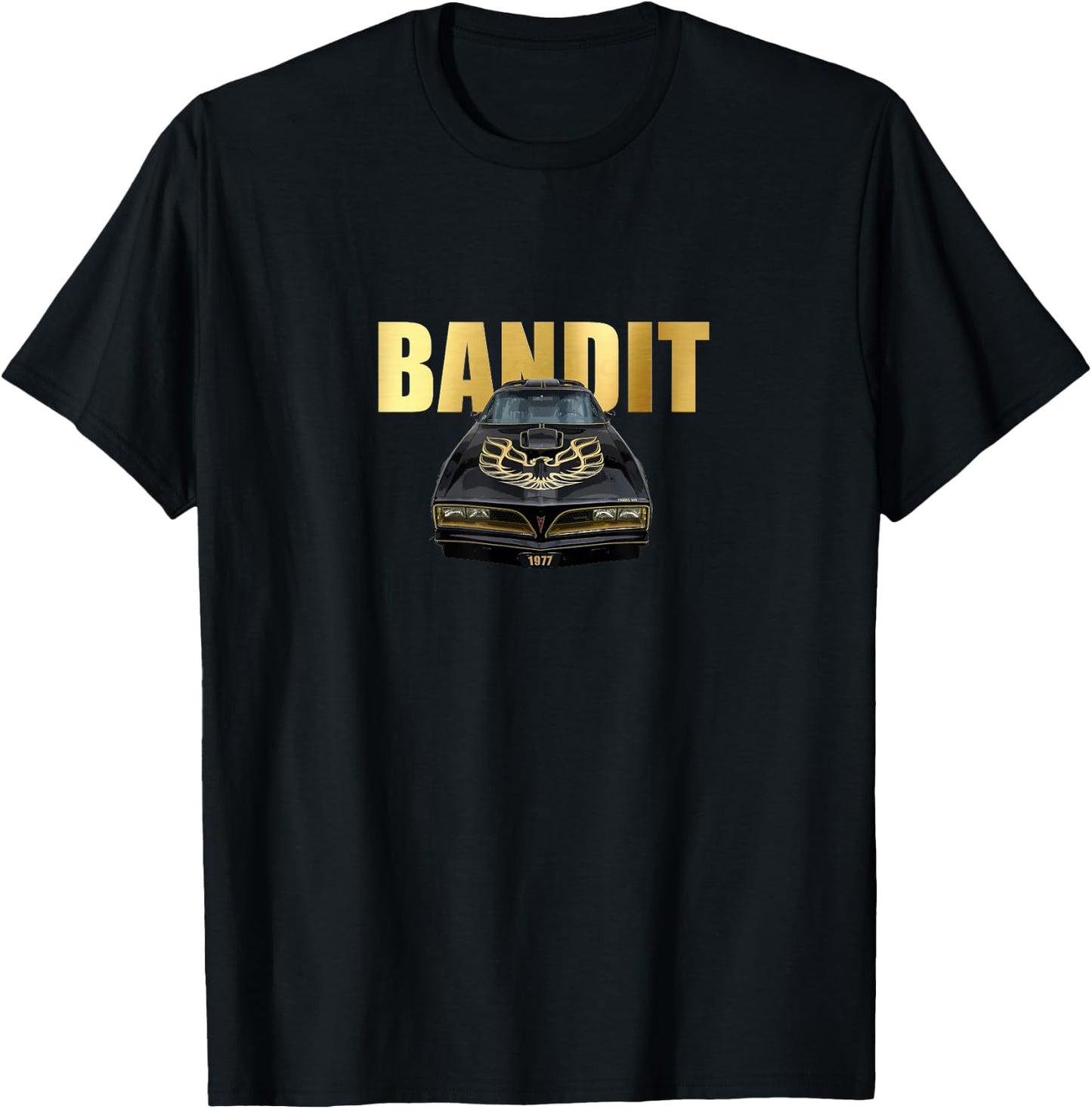 VINTAGE 1977 BANDIT TRANS AM, AMERICAN MUSCLE CARS, 1970s T-Shirt - T-Shirt | Black