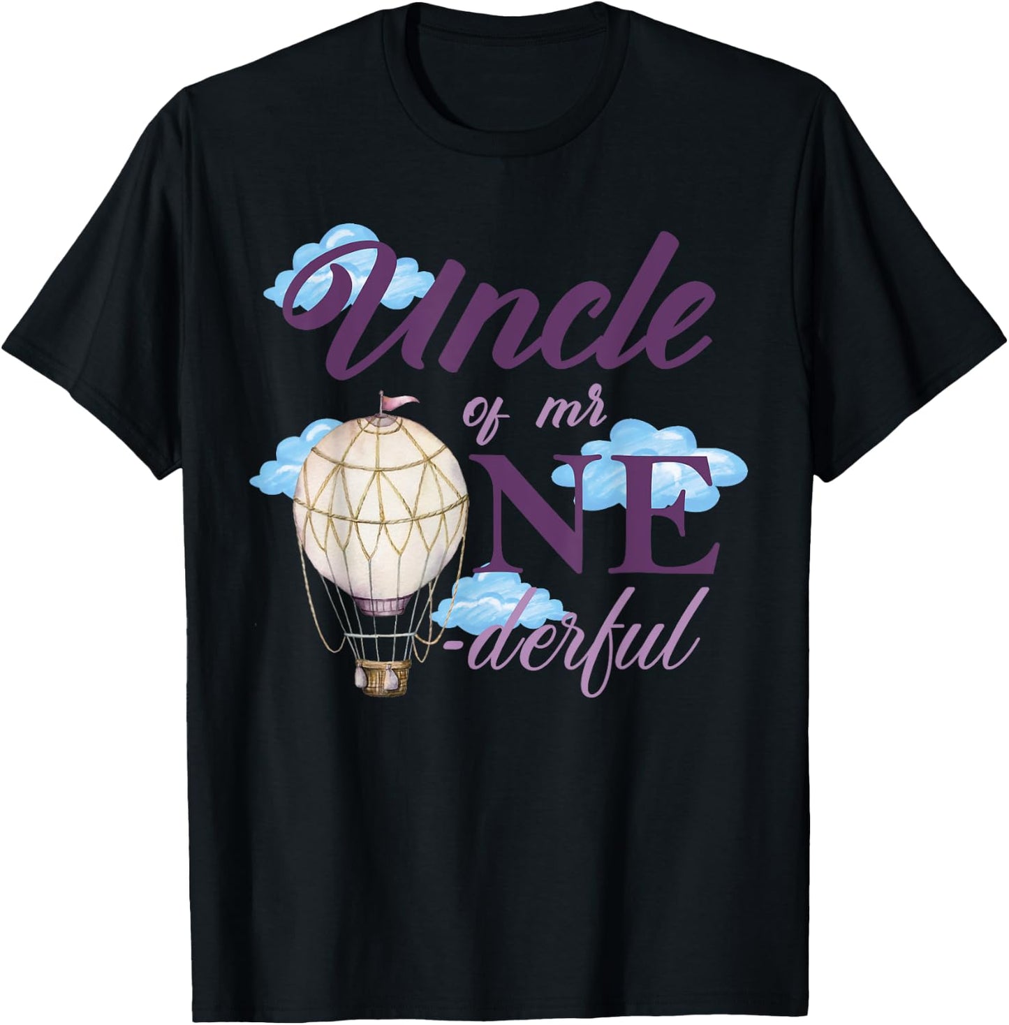 Uncle of Mr Onederful 1st Birthday First One-Derful Matching T-Shirt - T-Shirt | Black