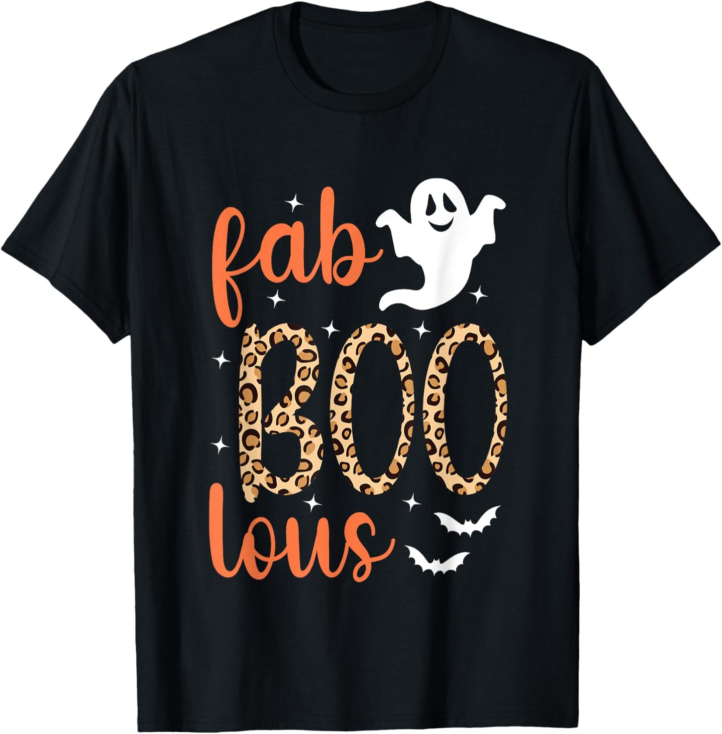 Fab Boo Lous Cute Ghost Halloween Fabulous Halloween T-Shirt - T-Shirt | Black