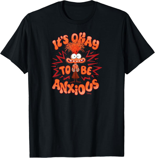 Inside Out 2 - Anxiety Character It's Okay To Be Anxious T-Shirt - T-Shirt | Black
