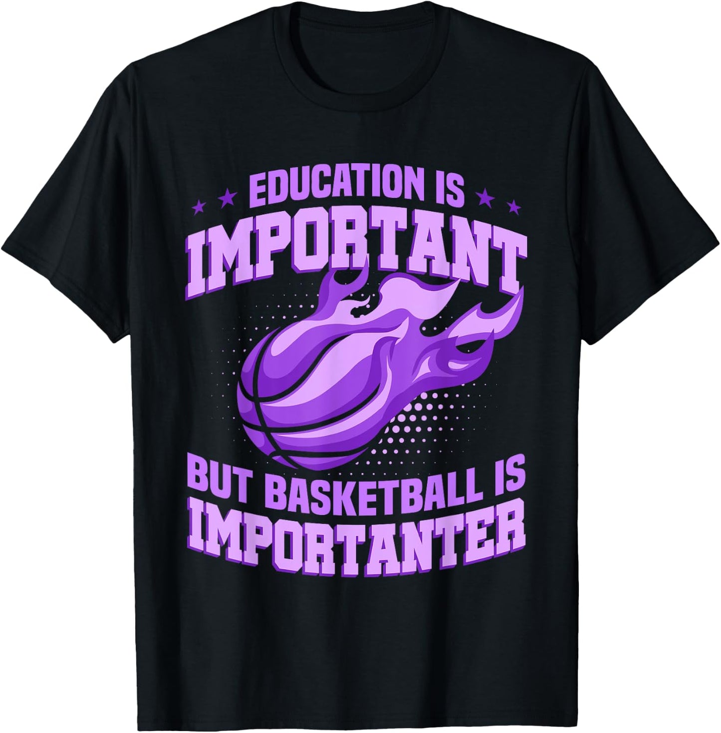Basketball Girl Basketball Is Importanter T-Shirt - T-Shirt | Black