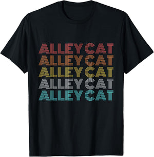 Retro Vintage Alley Cat Women Kids T-Shirt - T-Shirt | Black