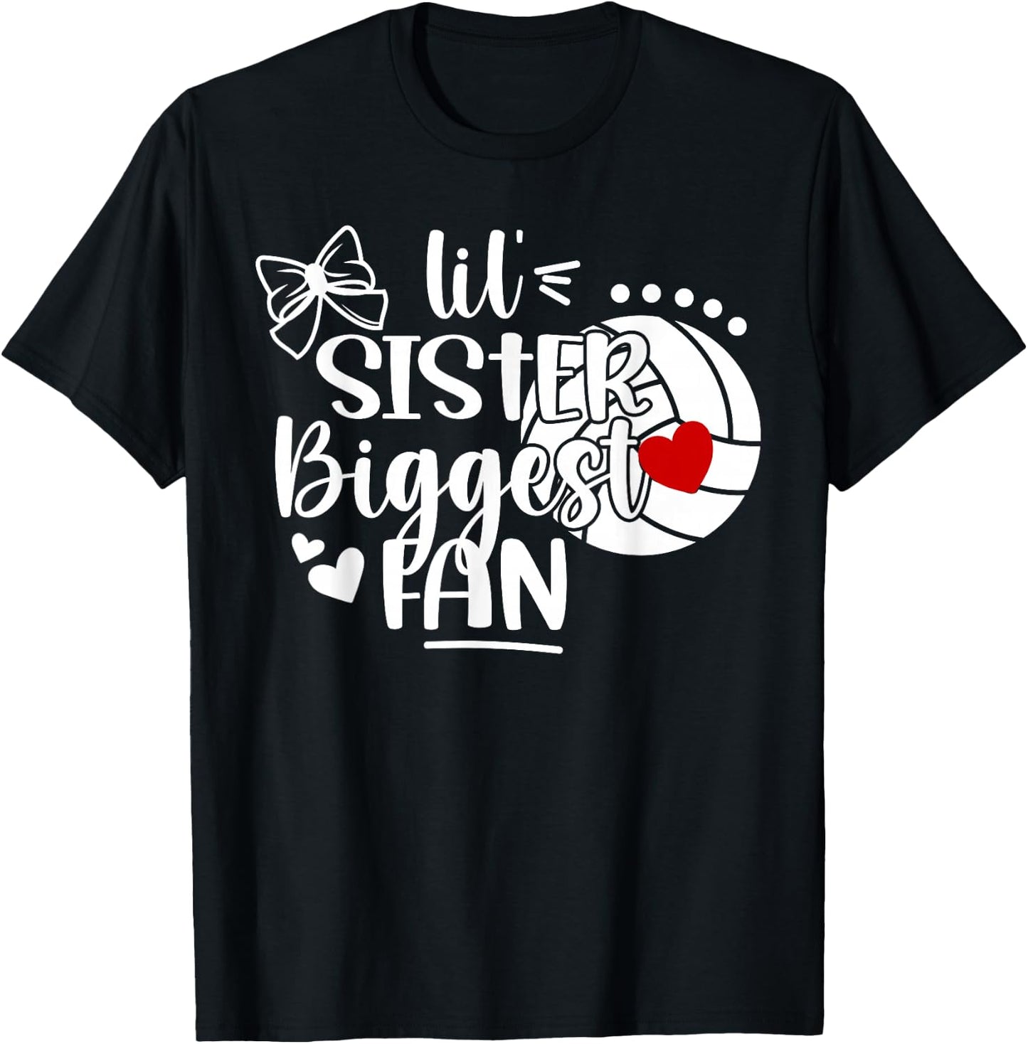 Lil' Sister Volleyball Sister Of A Volleyball Player T-Shirt - T-Shirt | Black