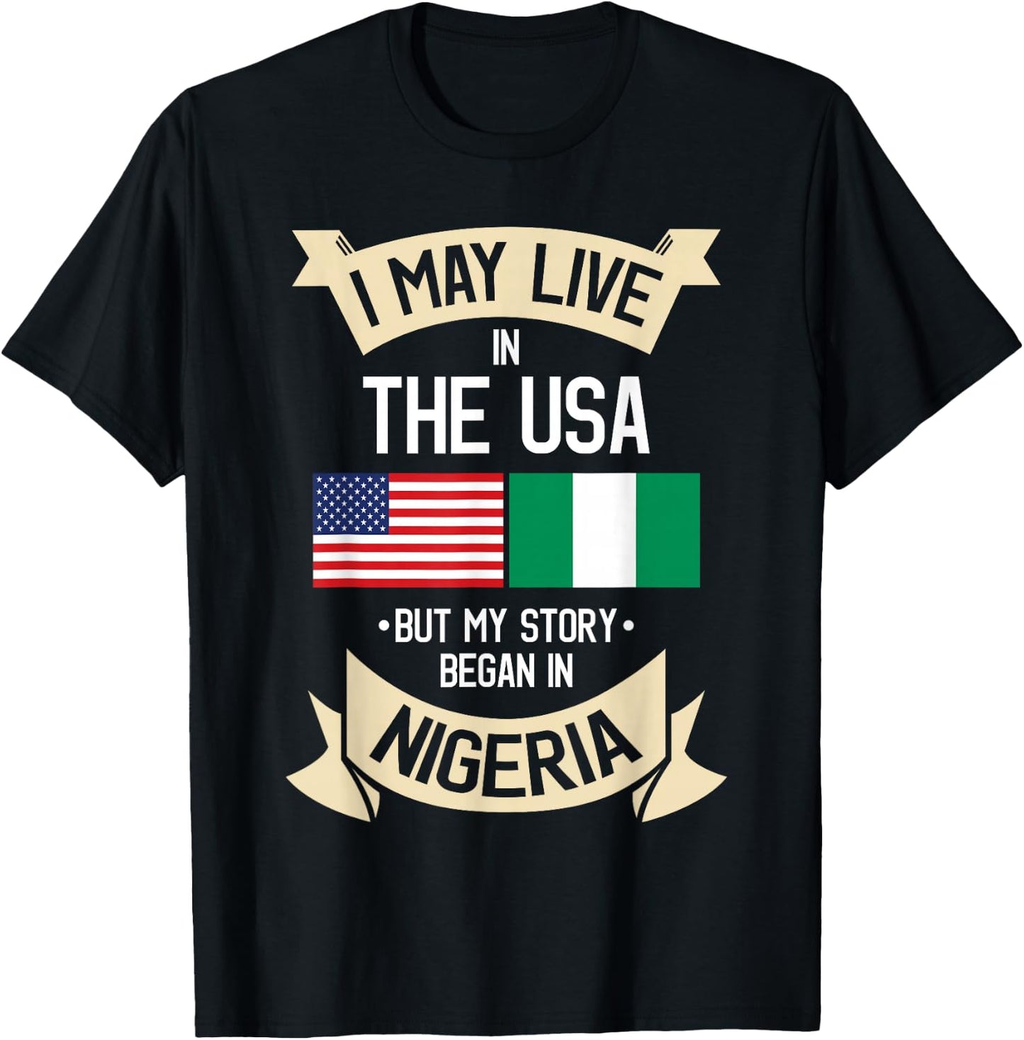 Nigeria American Flag USA Nigerian Roots Gifts T-Shirt - T-Shirt | Black