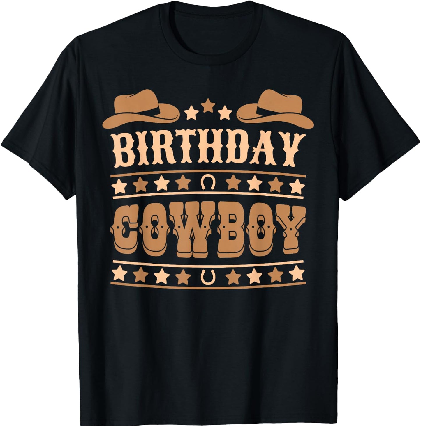 Birthday Cowboy Outfit Cute Western Bday Boys Kids Birthday T-Shirt - T-Shirt | Black