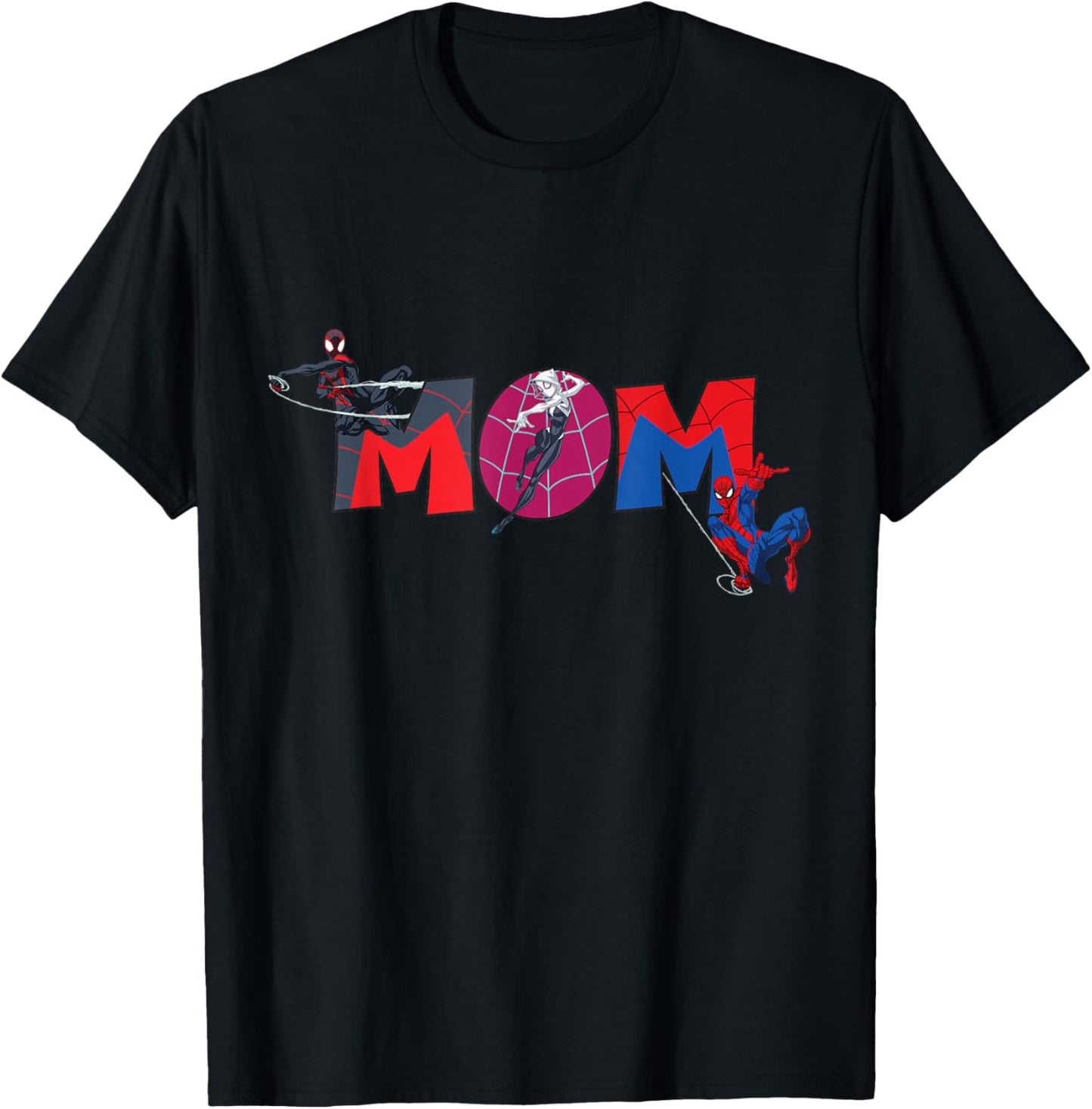 Marvel Spider-Man Trio Mom Mother's Day Family Trip Birthday T-Shirt - T-Shirt | Black