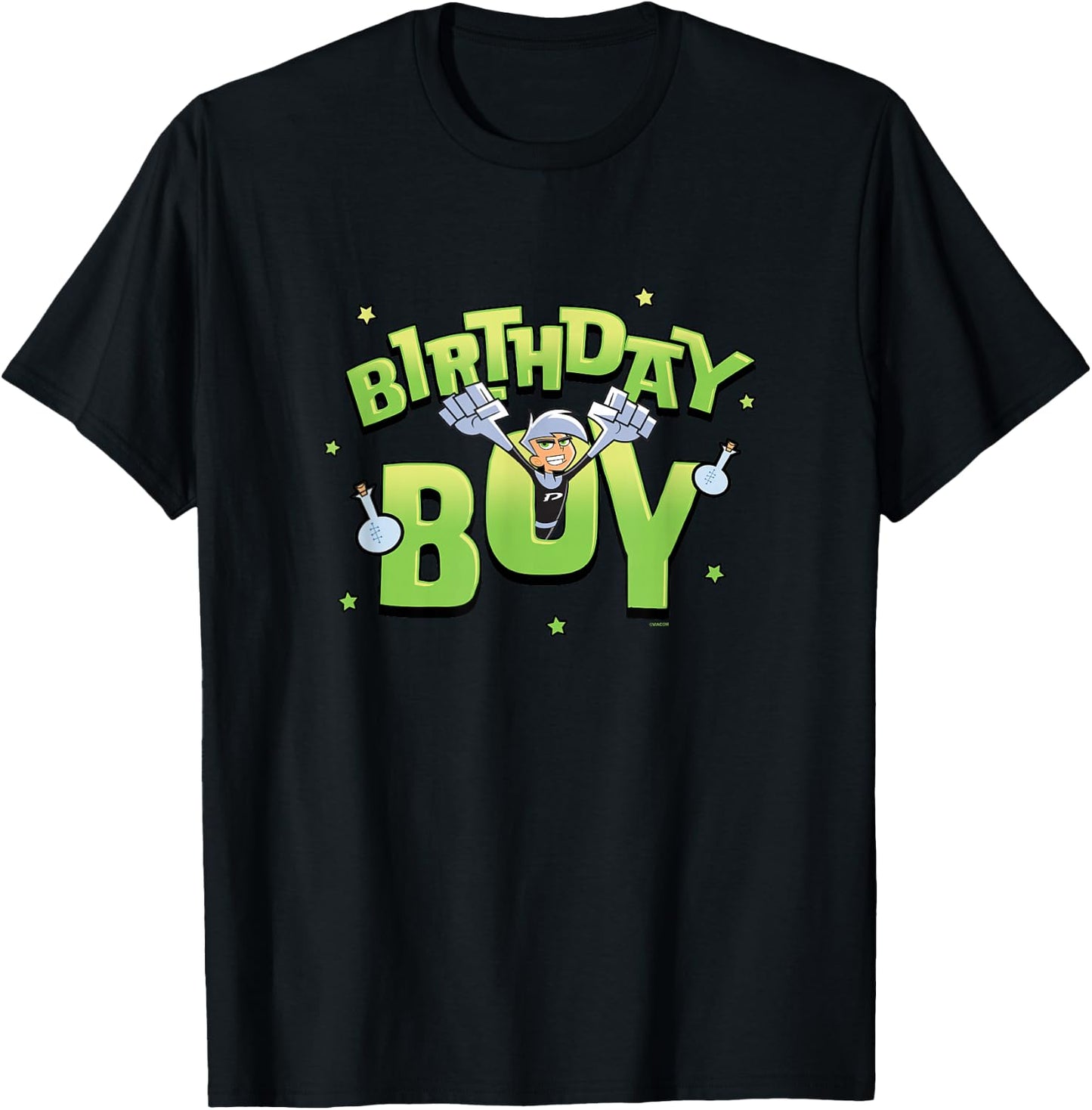 Danny Phantom Birthday Boy Ghostly Logo T-Shirt - T-Shirt | Black