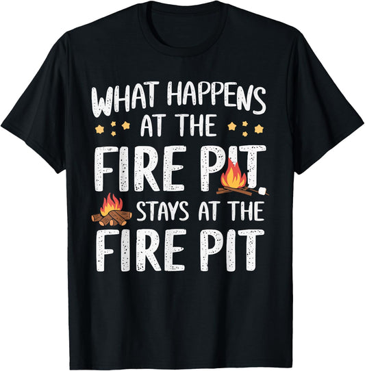 Firepit Outdoor Camp Fire Pit Camping Campfire T-Shirt - T-Shirt | Black