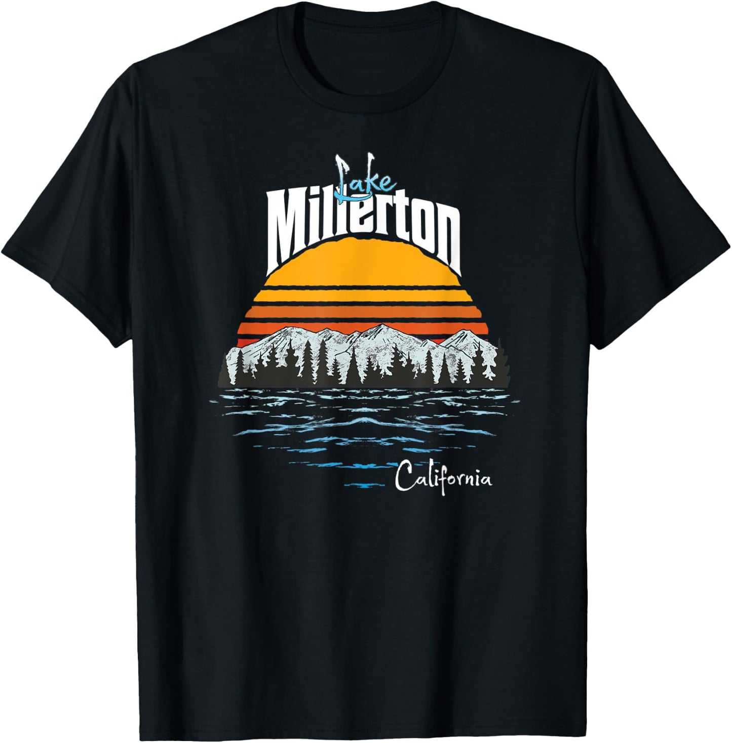Vintage Lake Millerton California Souvenir T-Shirt - T-Shirt | Black