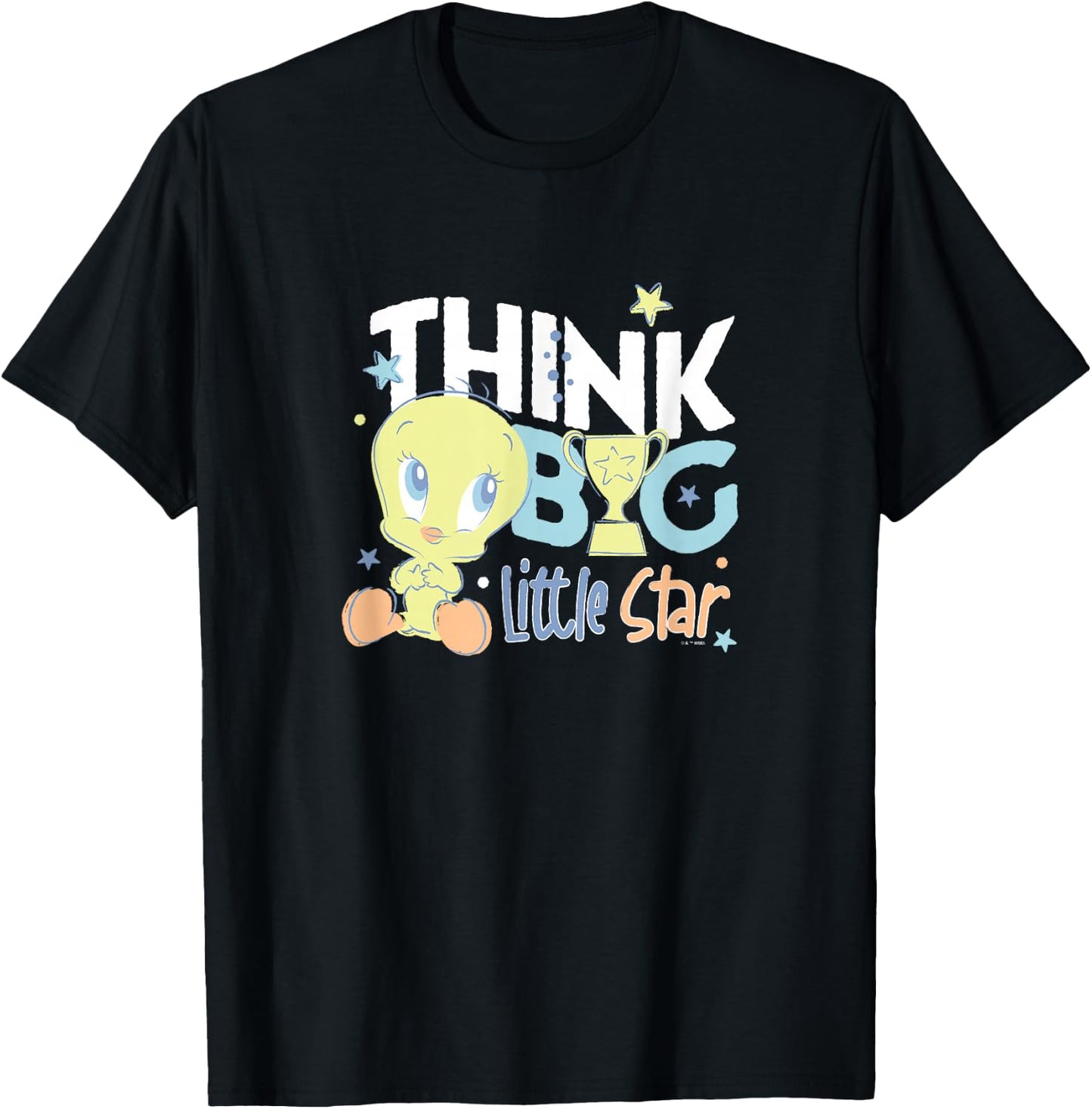 Looney Tunes Think Big Little Star Tweety Bird Stars Logo T-Shirt - T-Shirt | Black