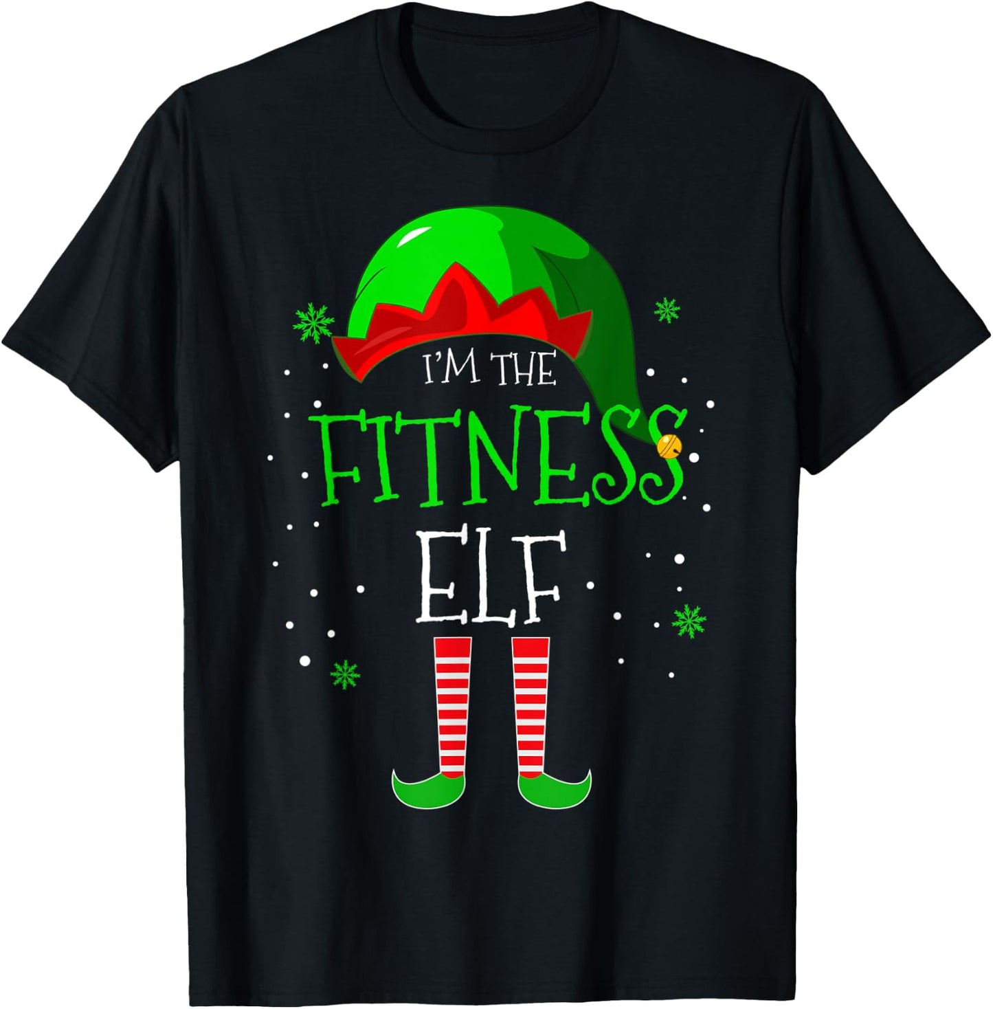 I'm the Fitness Elf Family Matching Costume Christmas Gift T-Shirt - T-Shirt | Black