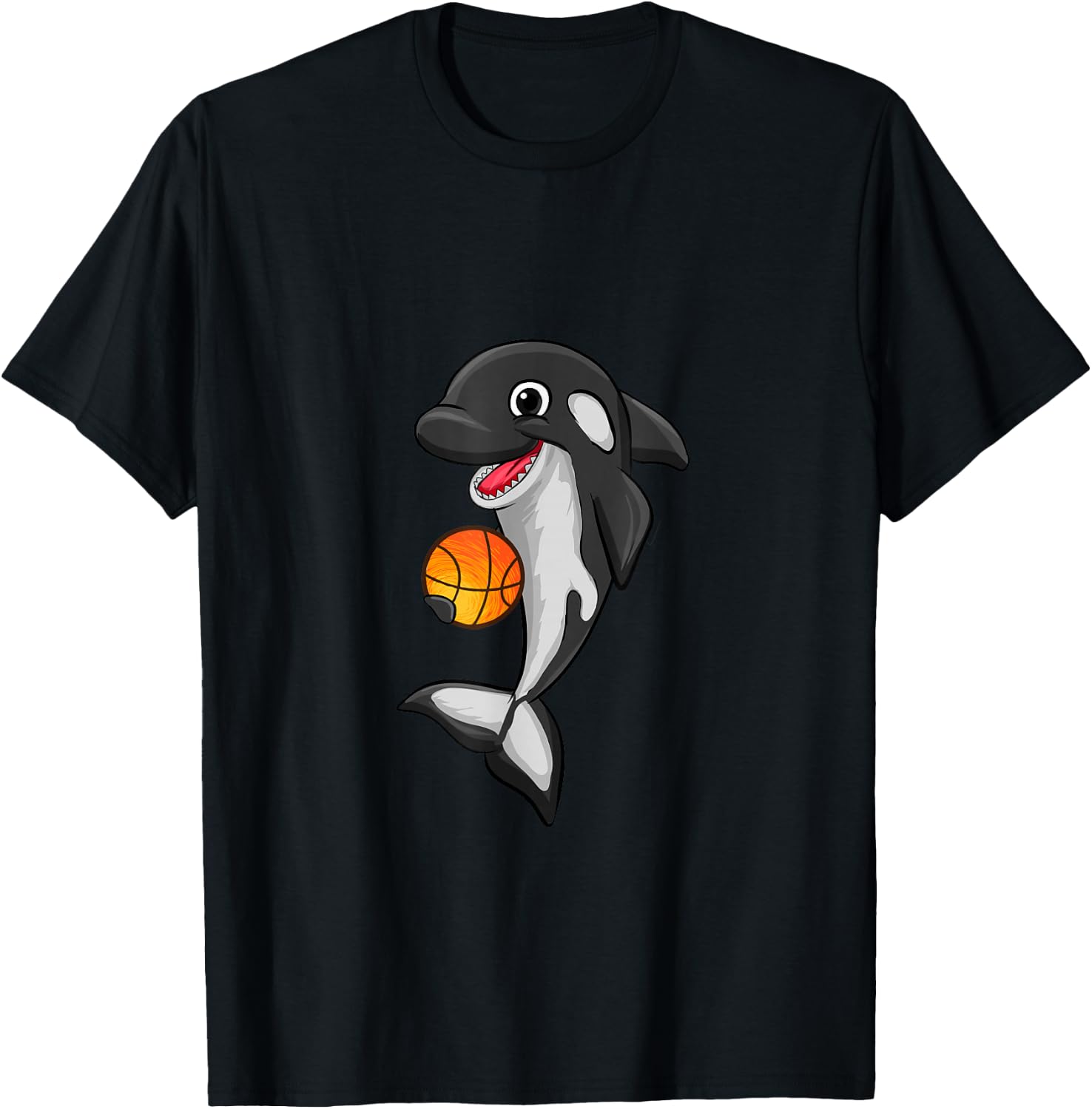 Basketball Love Killer Whale Orca Lover Animal Funny T-Shirt - T-Shirt | Black