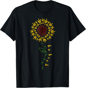 Vintage Be Kind ASL Sunflower American Sign Language T-Shirt - T-Shirt | Black