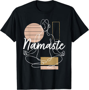 Namaste Girl Yoga Woman Yoga Meditation Yoga T-Shirt - T-Shirt | Black
