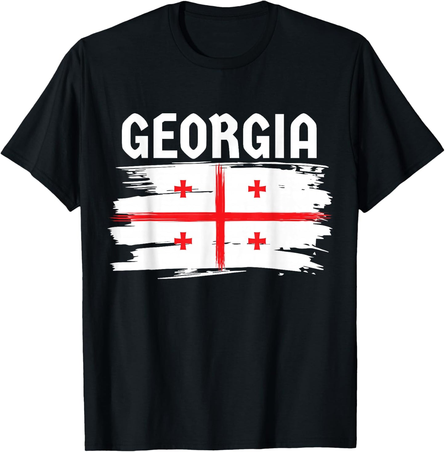 Georgia Country Flag, Georgian T-Shirt - T-Shirt | Black