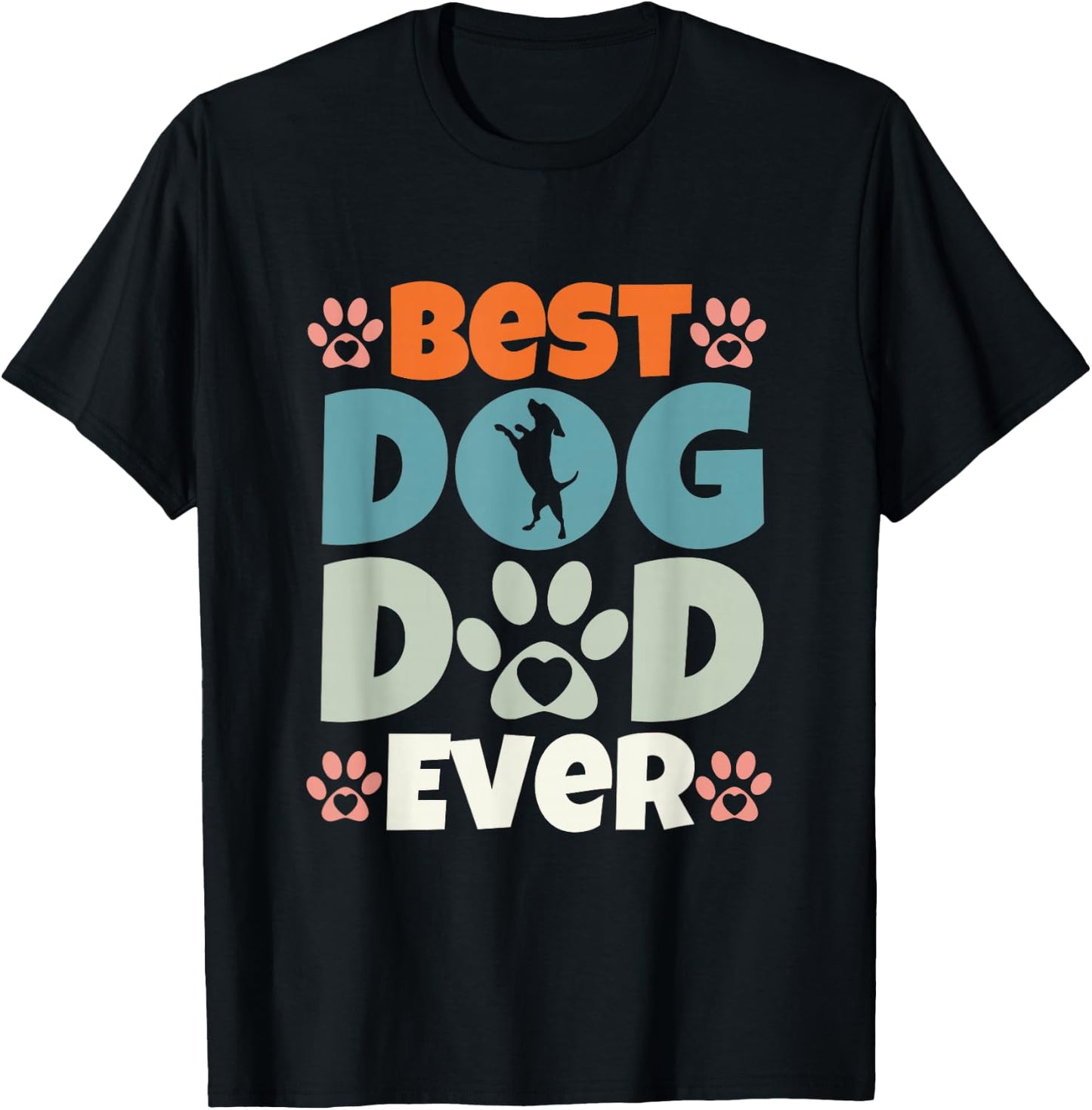 Best Dog Dad Ever Fathers Day Present for Dog Loving Dad T-Shirt - T-Shirt | Black