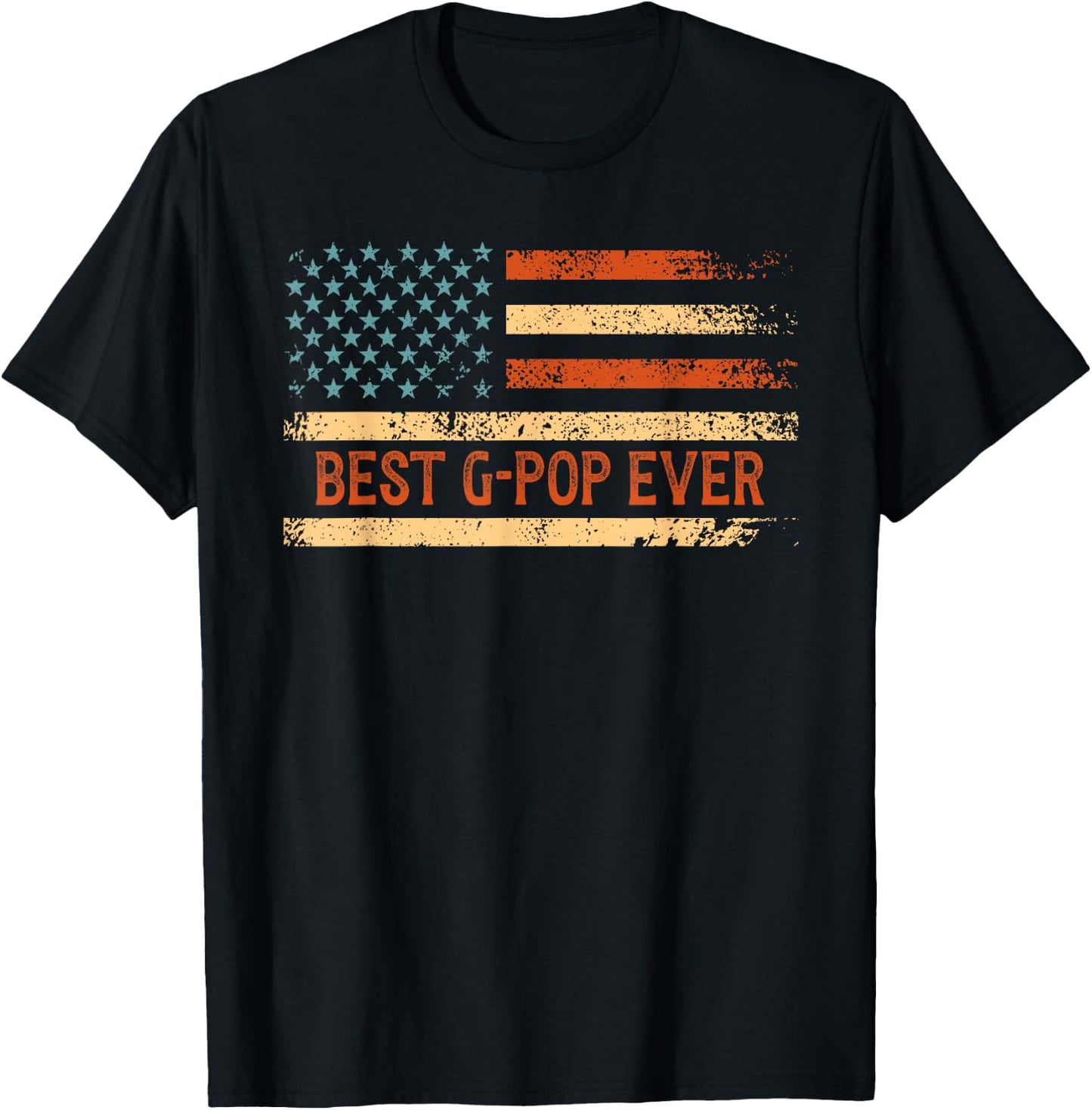 Best G-Pop Grandpa - Men's Black Flag Father's Day - Small - - Short Sleeve T-Shirt - T-Shirt | Black