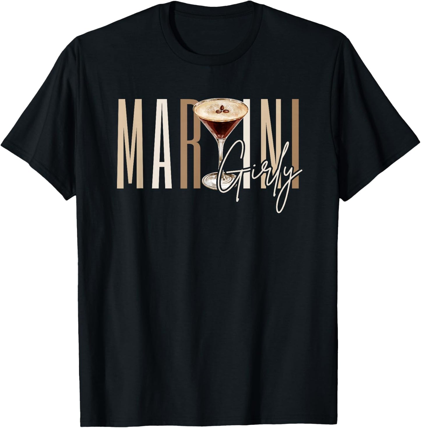 Martini Girly Espresso Martini Time Caffeine Vintage T-Shirt - T-Shirt | Black