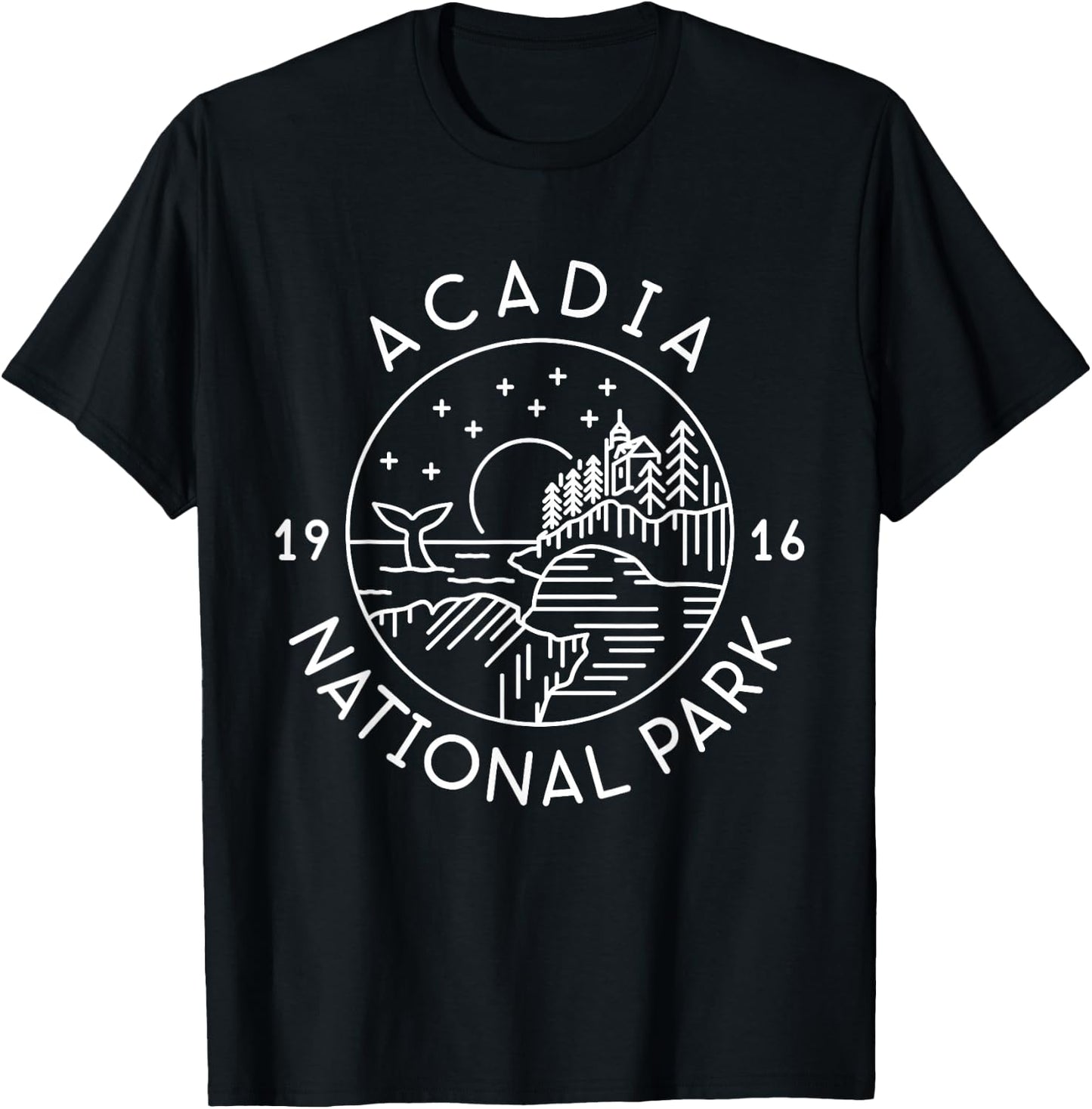 Acadia National Park 1916 Maine Bar Harbor T-Shirt - T-Shirt | Black